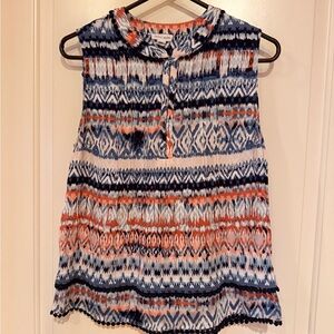 Tribal Jeans Brand Top medium multi color Southwest print EUC